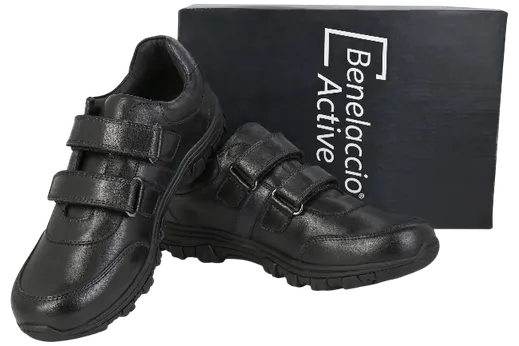 Benelaccio Boys' Leather Moc Toe Velcro Casual Shoes - view 16